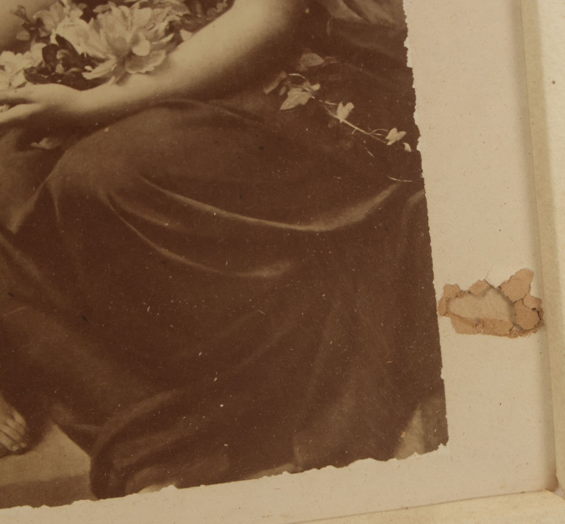 Lot 034 - Antique Print In Frame Of "The Three Fates" Of Greek Mythology, Who Spin, Measure And Cut The Thread Of Life, 15" x 18", Note Loss, Wear