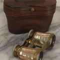 Lot 035 - Antique Mother Of Pearl Coated Opera Glasses Binoculars With Case, Marked William A. Rutster, Sheboygan, Wisconsin, Note Missing Nameplate, Right Side Lens, Working Condition