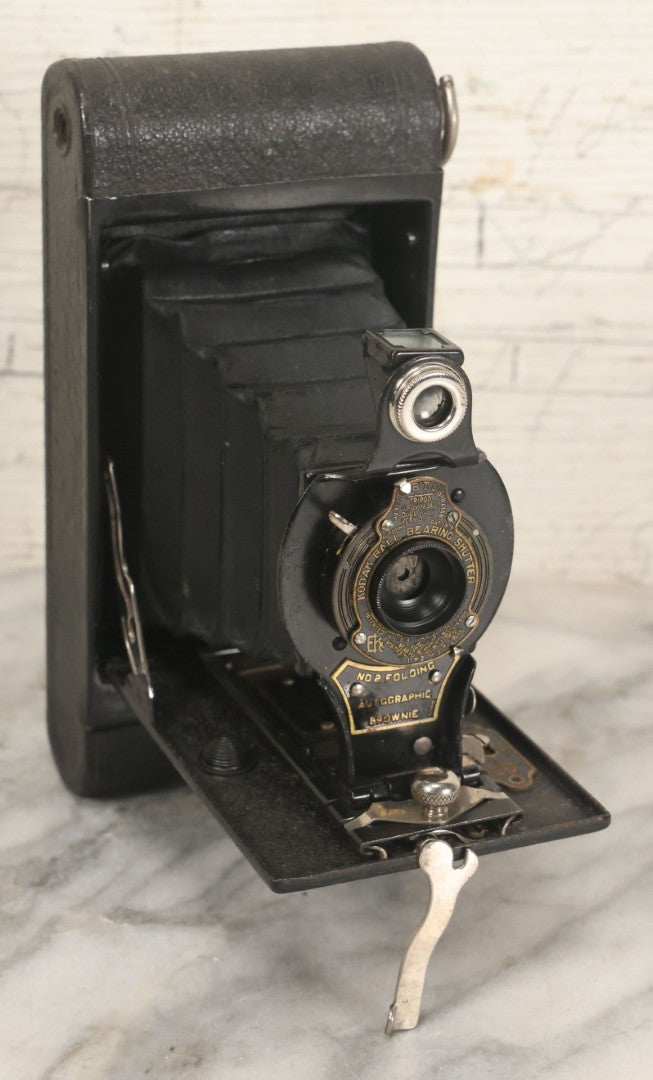 Lot 036 - Antique Kodak No. 2 Folding Autographic Brownie Film Camera In Original Box With Paperwork