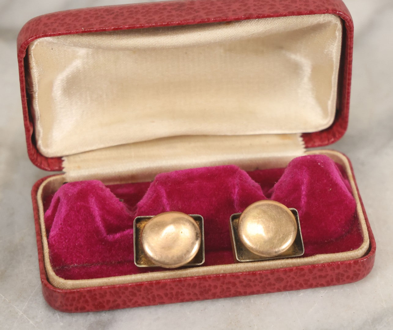 Lot 037 - Pair Of Vintage Lady Bug Or Other Insect Cufflinks In Original Box, Unsigned