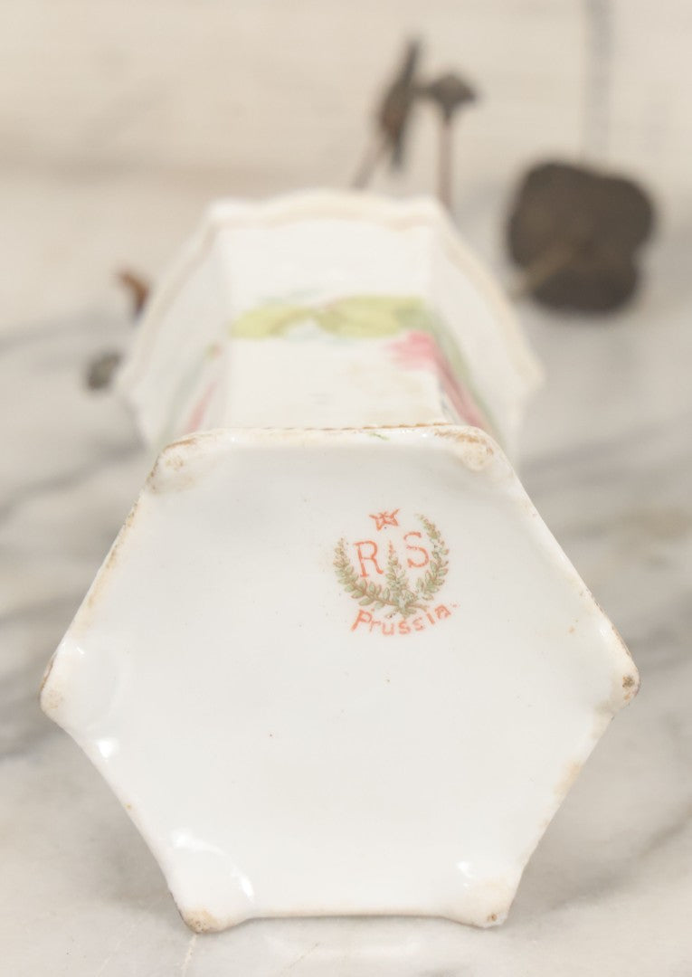 Lot 040 - Grouping Of Twelve Antique Hat Pins And Two Porcelain Hat Pin Holders, Including Some With Sterling, Blue Gem, Art Nouveau, And More