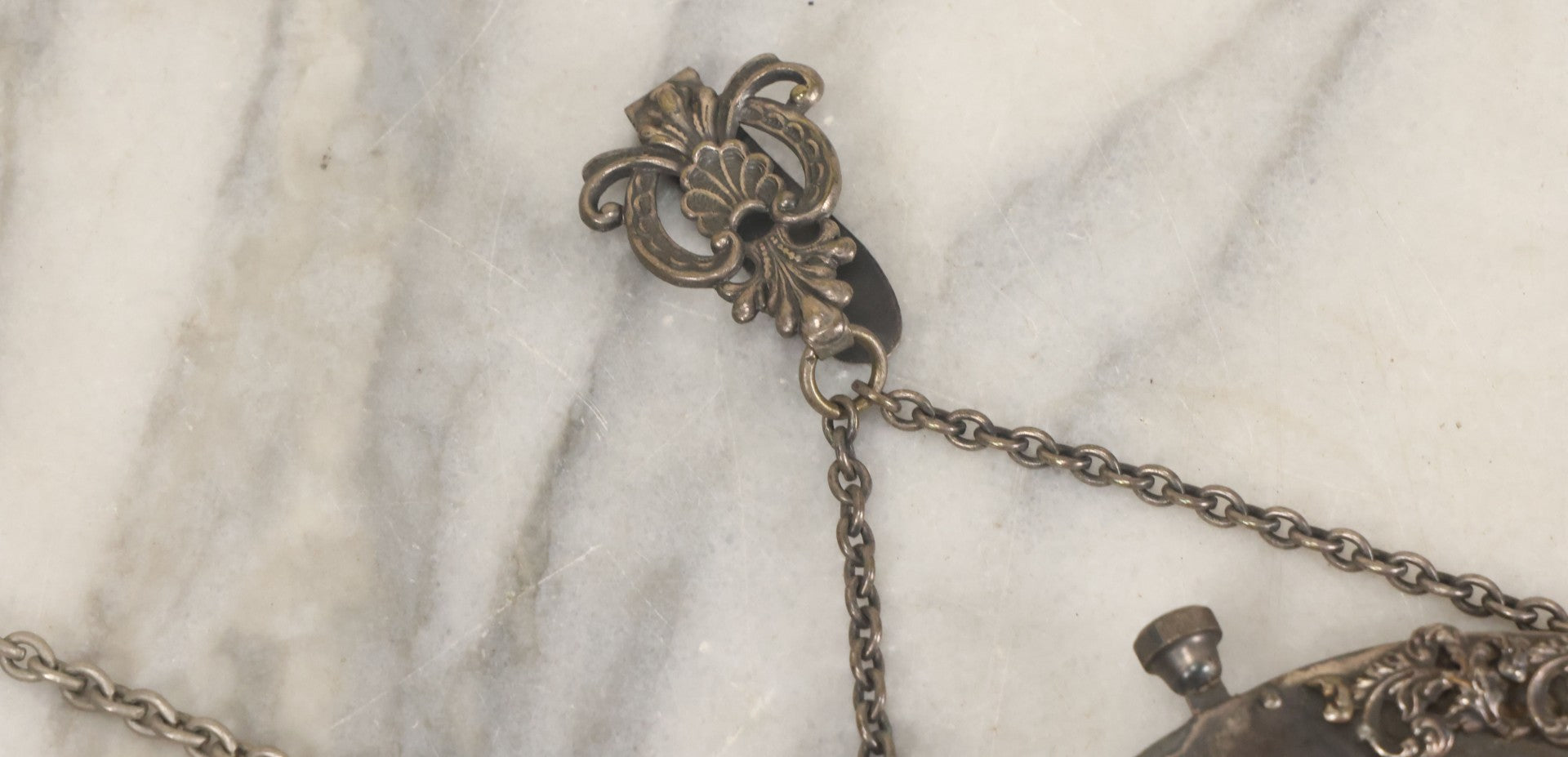 Lot 041 - Pair Of Antique Beaded Purses With Silverplate Hardware, Chatelaine Clip, Circa 1900, Note Wear, Losses, Worn Interior