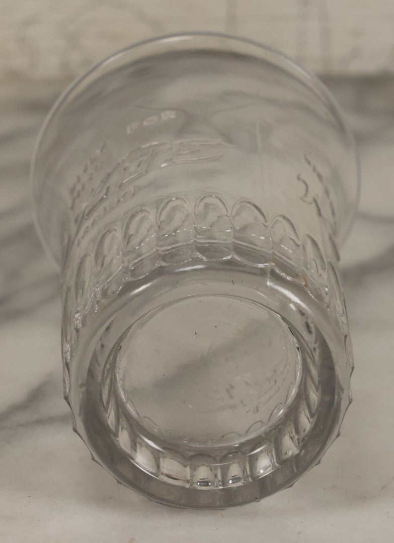 Lot 045 - Antique Moxie Soda Fountain Glass Drinking Cup, "Licensed Only For Serving Moxie," Trademarked