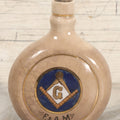 Lot 051 - Antique Hand Painted Lusterware Freemason's Flask, With Square And Compass Symbol, "G", Free And Accepted Masons, "F. & A.M."