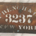 Lot 057 - Antique Brass Lettering Stencil For French & Co., No 3237, New York