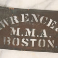 Lot 058 - Antique Brass Lettering Stencil For Lawrence & Co, M.M.A., Boston, Manufactured By A.E. Jacobs