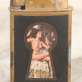 Lot 059 - Vintage Novelty Lighter With Nude Lady In Keyhole, New Flint, Sparks, Needs Fuel, Note Rust, By Evans, U.S. Patent 19023