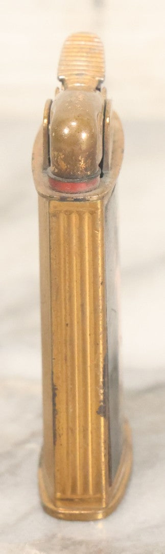 Lot 059 - Vintage Novelty Lighter With Nude Lady In Keyhole, New Flint, Sparks, Needs Fuel, Note Rust, By Evans, U.S. Patent 19023