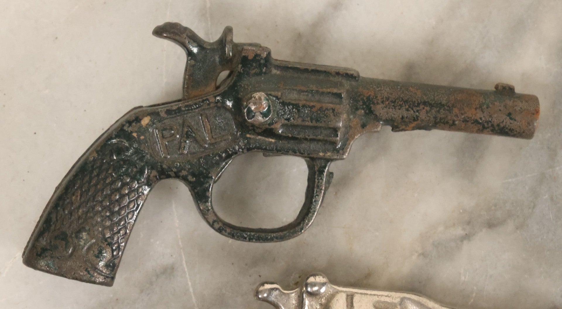 Lot 060 - Grouping Of Three Vintage Die Cast Metal Miniature Toy Guns, Pistols, Including Pal, Others