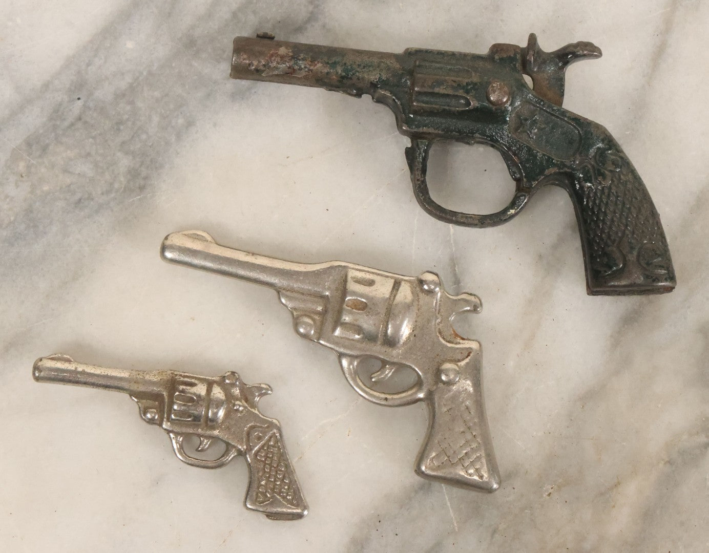 Lot 060 - Grouping Of Three Vintage Die Cast Metal Miniature Toy Guns, Pistols, Including Pal, Others