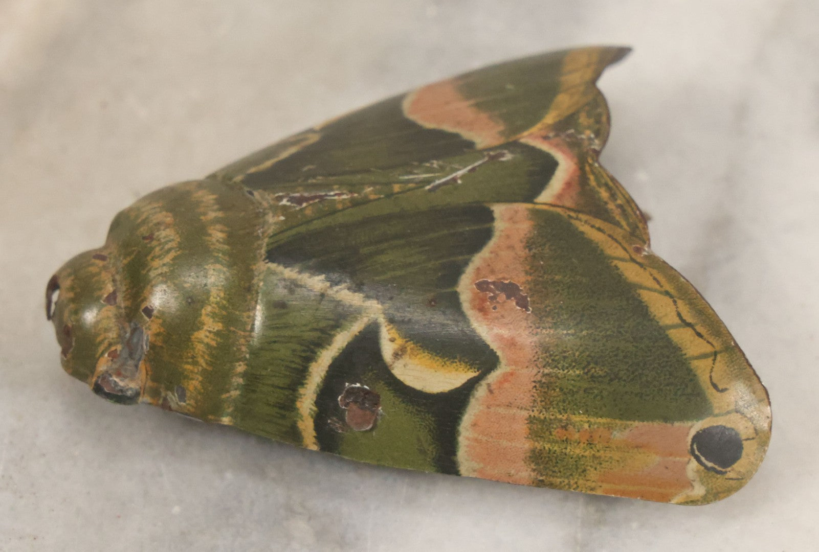 Lot 062 - Antique Tin Lithograph Silk Moth "Cynthia" Friction Toy By Animate Toy, Circa 1916, Note Non Working, Needs Repair