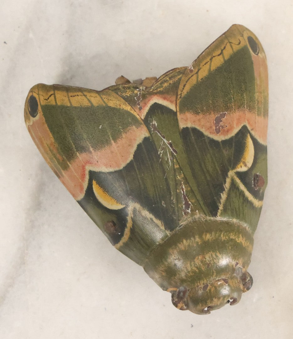 Lot 062 - Antique Tin Lithograph Silk Moth "Cynthia" Friction Toy By Animate Toy, Circa 1916, Note Non Working, Needs Repair