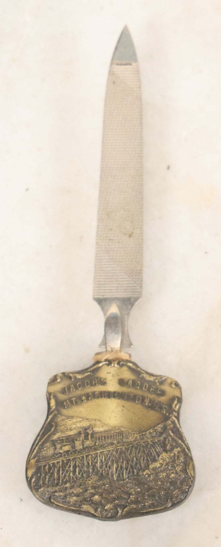 Lot 064 - Antique Souvenir Nail File From Jacob's Ladder, Mount Washington Railroad, And The Mount Washington Club, White Mountains, New Hampshire