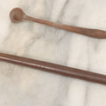 Lot 067 - Two Piece Antique Wooden Tool Lot Including Crochet Hook And Small Wooden Spoon