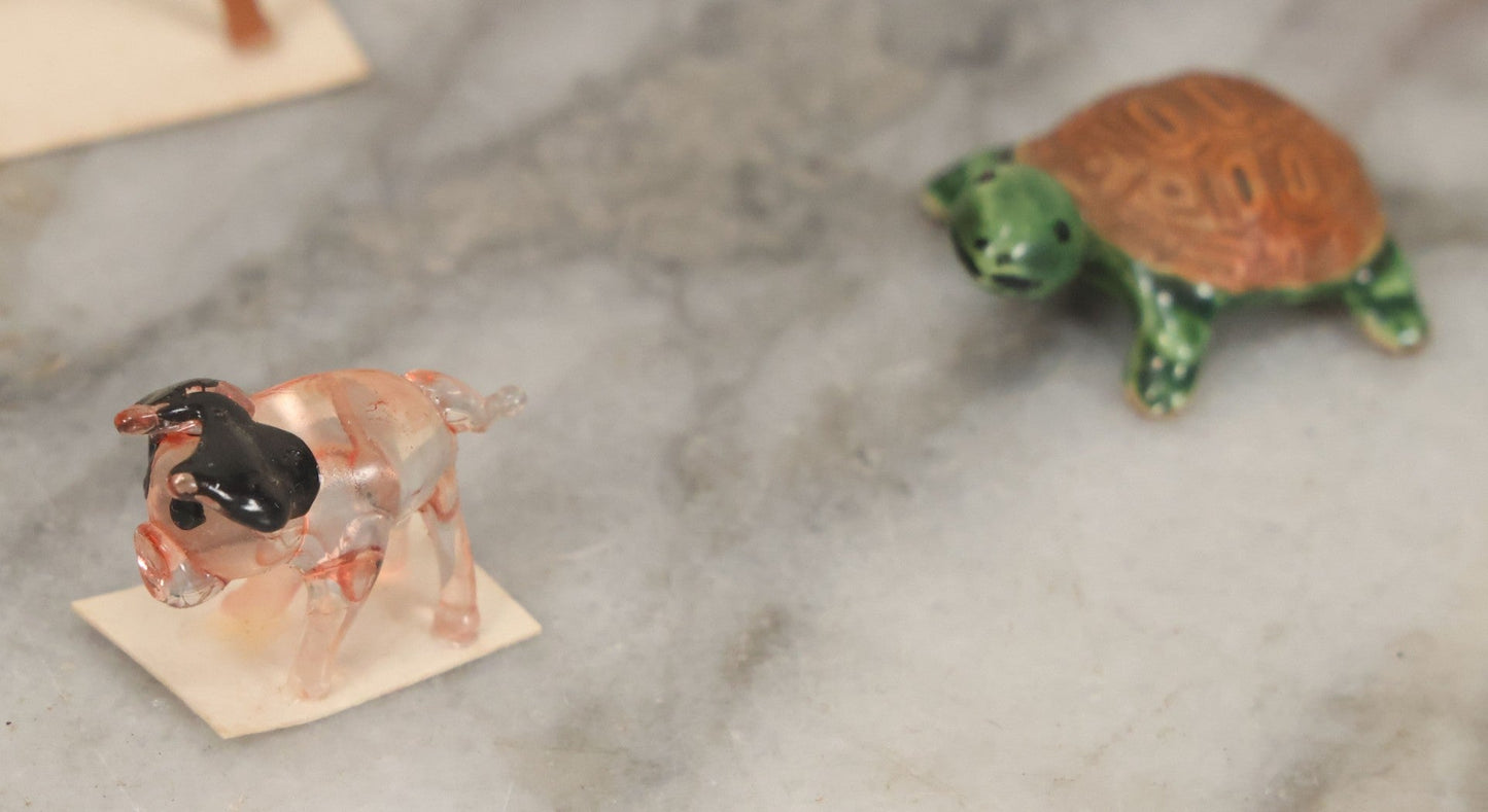 Lot 072 - Miscellaneous Box Lot Grouping Of Glass And Porcelain Animals Including Seahorses, Small Glass Creatures, Plastic Deer, And More, As Found In The Box It Was Found In, Not All Pictured