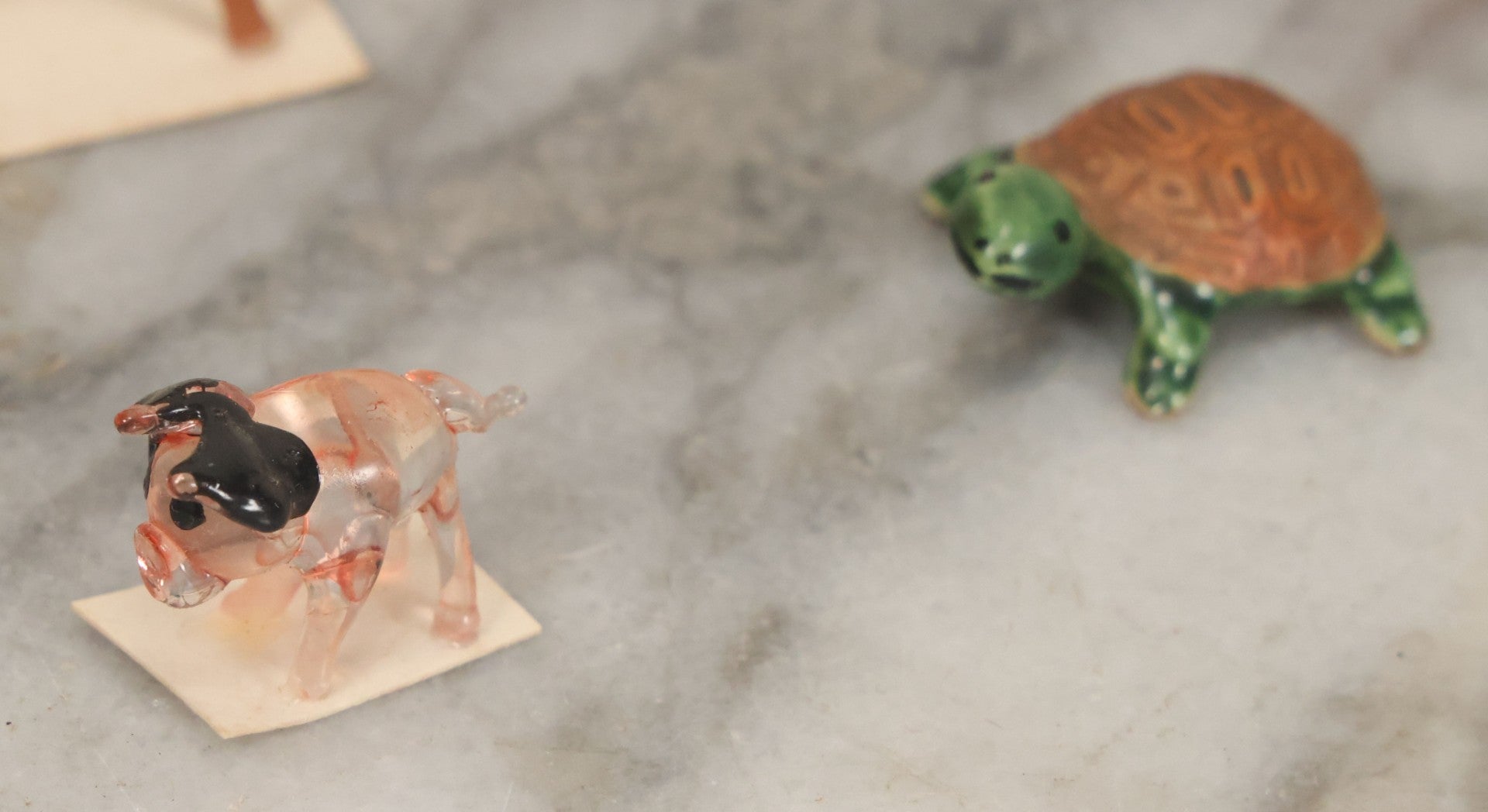 Lot 072 - Miscellaneous Box Lot Grouping Of Glass And Porcelain Animals Including Seahorses, Small Glass Creatures, Plastic Deer, And More, As Found In The Box It Was Found In, Not All Pictured