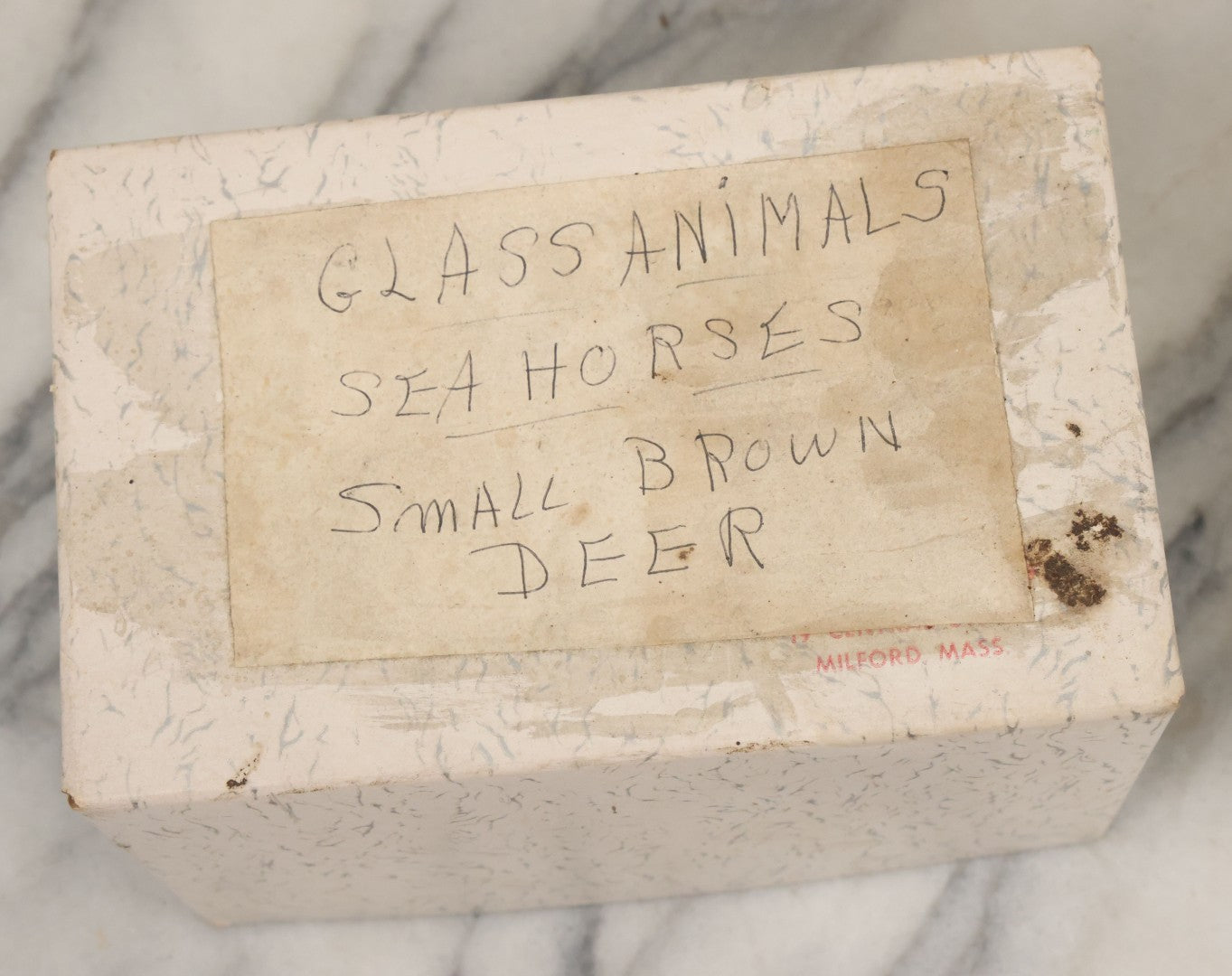 Lot 072 - Miscellaneous Box Lot Grouping Of Glass And Porcelain Animals Including Seahorses, Small Glass Creatures, Plastic Deer, And More, As Found In The Box It Was Found In, Not All Pictured