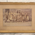Lot 075 - Antique Framed Photograph Of School Children Outside A School House With Teachers, Children Of Different Ages, 11" x 8"