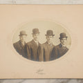 Lot 079 - Antique Boarded Photograph Of Three Men In Bowler Hats, Raisor, Photographer, Independence, Kansas