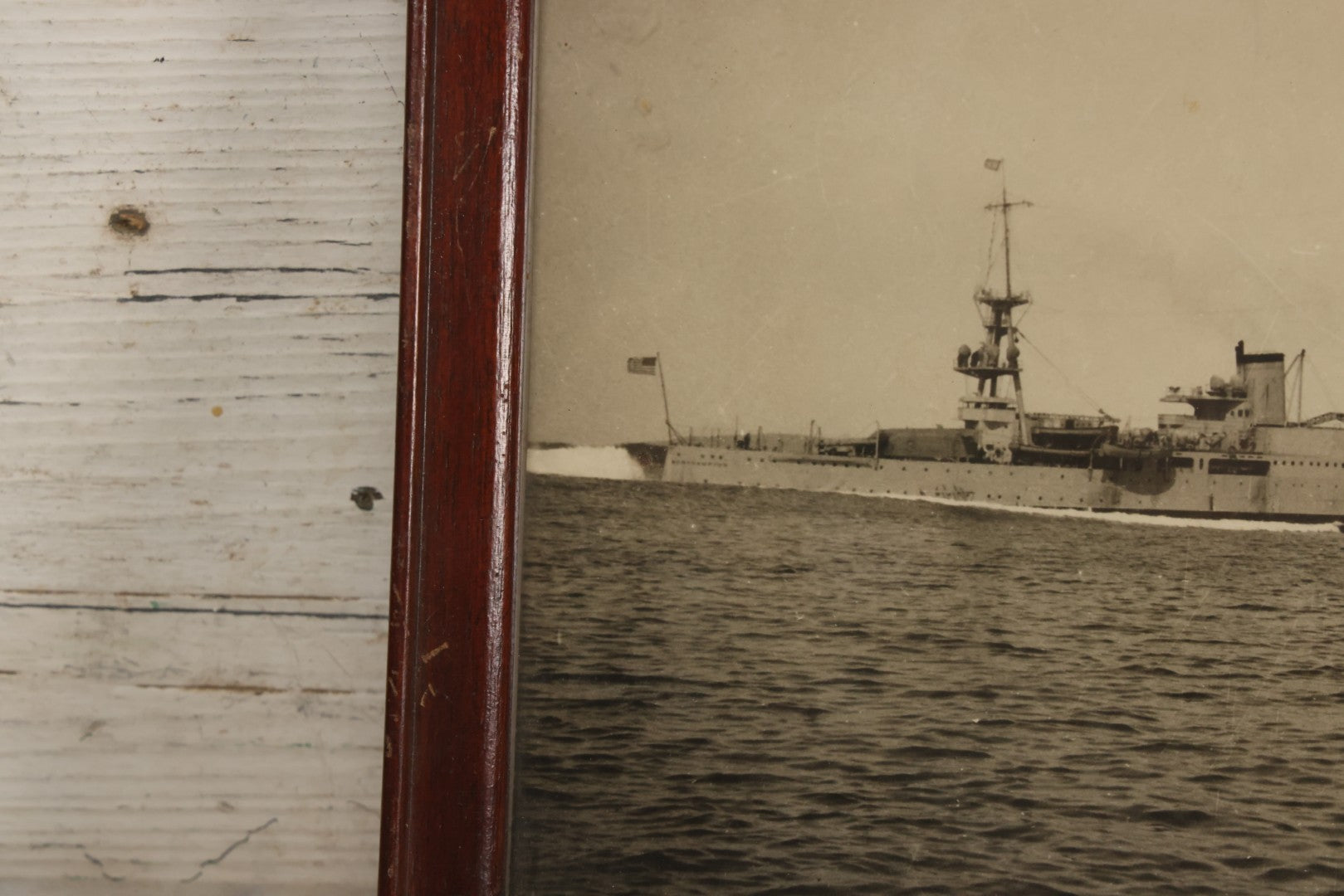 Lot 082 - Vintage Framed Photograph Of The U.S.S. Northampton (CL/CA-26) Battleship, Circa 1930s / 1940s, 11-3/8" x 9-3/8"