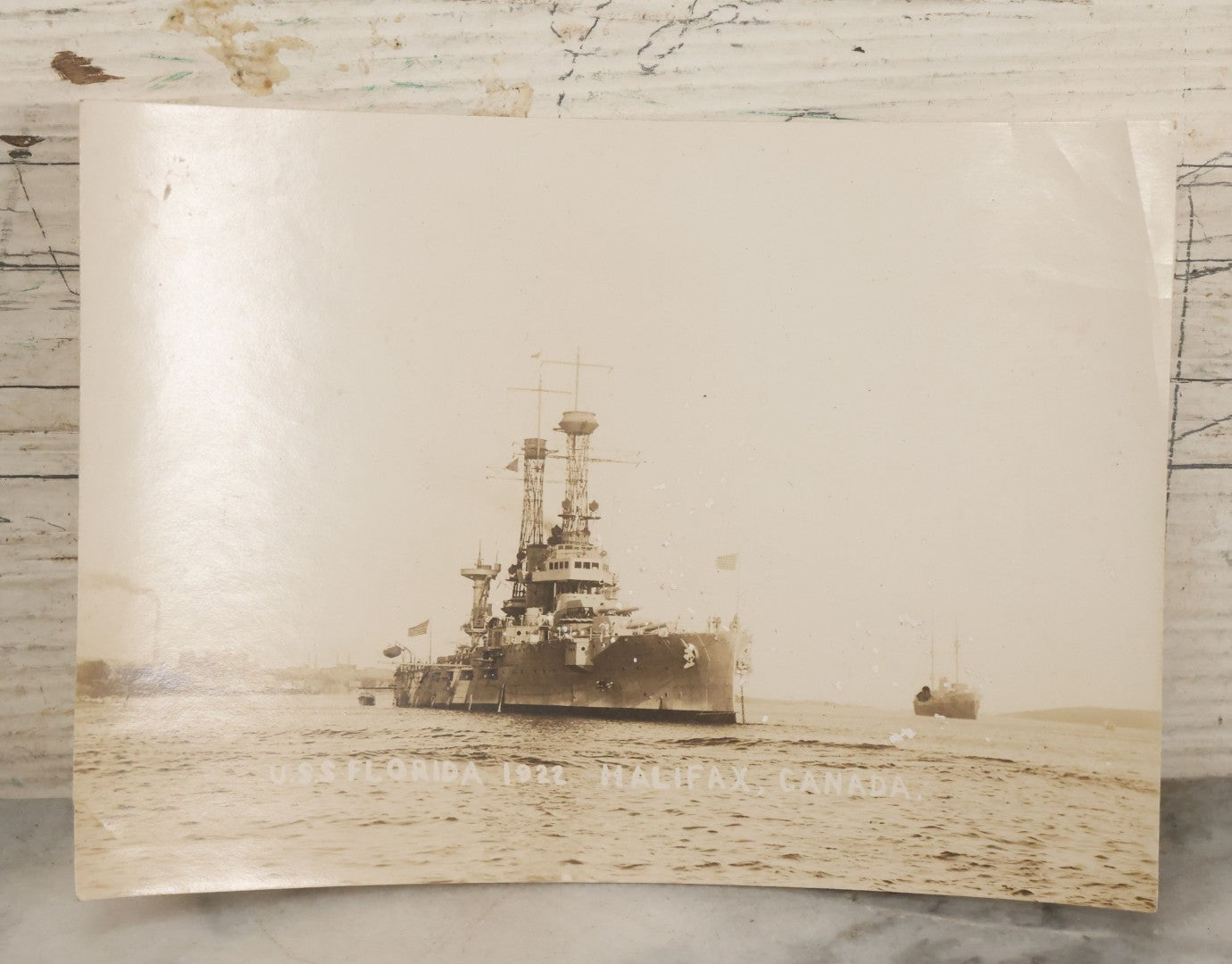 Lot 085 - Antique Unmounted Photograph Of The U.S.S. Florida, Halifax, Canada, 1922