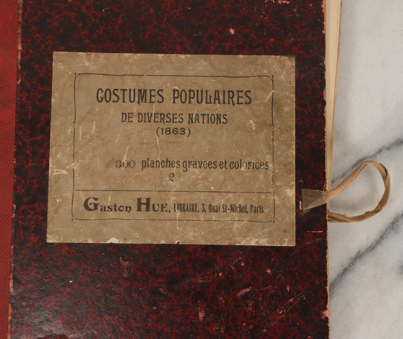 Lot 087 - Antique French Folio Book Of "Costumes Populaires De Diverses Nations (1863), Gaston Hue, Paris, Featuring 20 Hand Colored Lithographs Of The Dress And Costumes Of Various Culture, Mostly In Turkey, Egypt, And Greece, Etc.