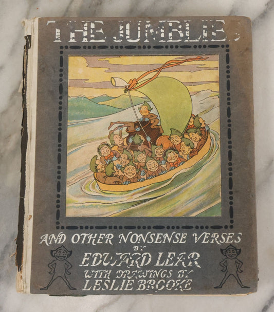 Lot 088 - "The Jumbles And Other Nonsense Verses" Antique Illustrated Children's Book By Edward Lear With Drawings By L. Leslie Brooke, Frederick Warne And Co. Publishers, London, New York, Printed In Great Britain, Circa 1905