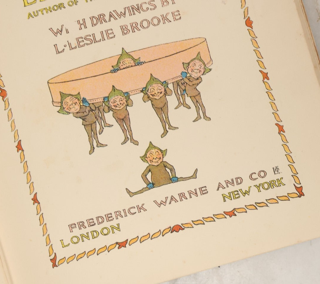 Lot 088 - "The Jumbles And Other Nonsense Verses" Antique Illustrated Children's Book By Edward Lear With Drawings By L. Leslie Brooke, Frederick Warne And Co. Publishers, London, New York, Printed In Great Britain, Circa 1905