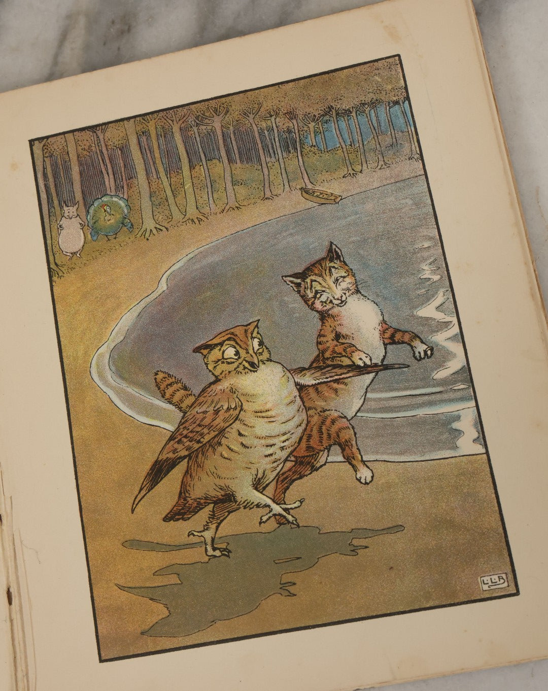 Lot 088 - "The Jumbles And Other Nonsense Verses" Antique Illustrated Children's Book By Edward Lear With Drawings By L. Leslie Brooke, Frederick Warne And Co. Publishers, London, New York, Printed In Great Britain, Circa 1905