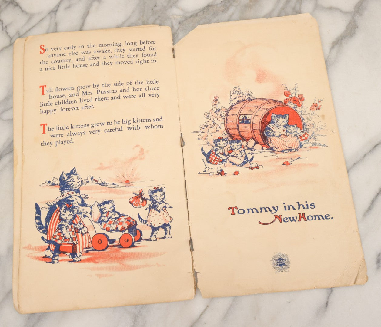 Lot 089 - "What Happened To Tommy" Vintage Illustrated Children's Book By Frances Brundage, No. 29,  Made In U.S.A., Note Various Wear, Loosening Pages