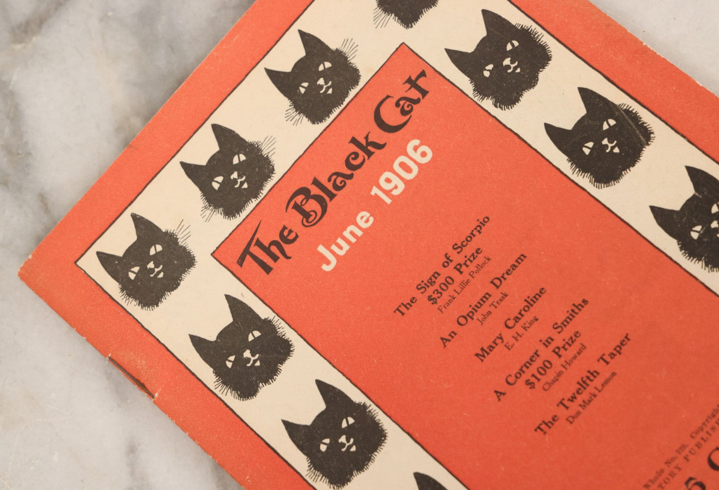 Lot 090 - "The Black Cat" Magazine For June 1906, Volume XI, No. 9, Published By The Short Story Publishing Co., Boston, Massachusetts, Featuring An Opium Dream By John Trask And More