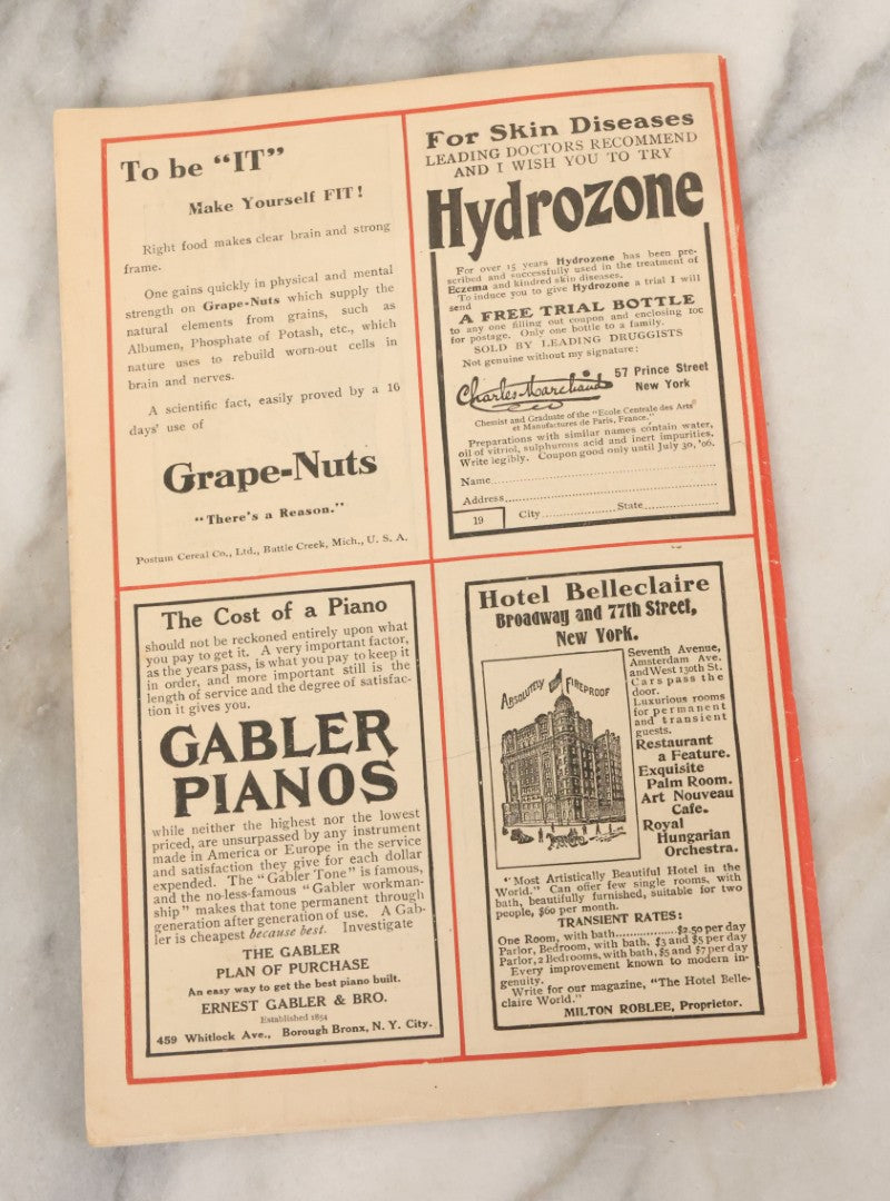 Lot 090 - "The Black Cat" Magazine For June 1906, Volume XI, No. 9, Published By The Short Story Publishing Co., Boston, Massachusetts, Featuring An Opium Dream By John Trask And More