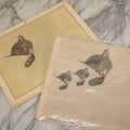 Lot 091 - Pair Of Vintage Chessie The Cat Prints, Mascot Of Chesapeake And Ohio Railway, Unframed