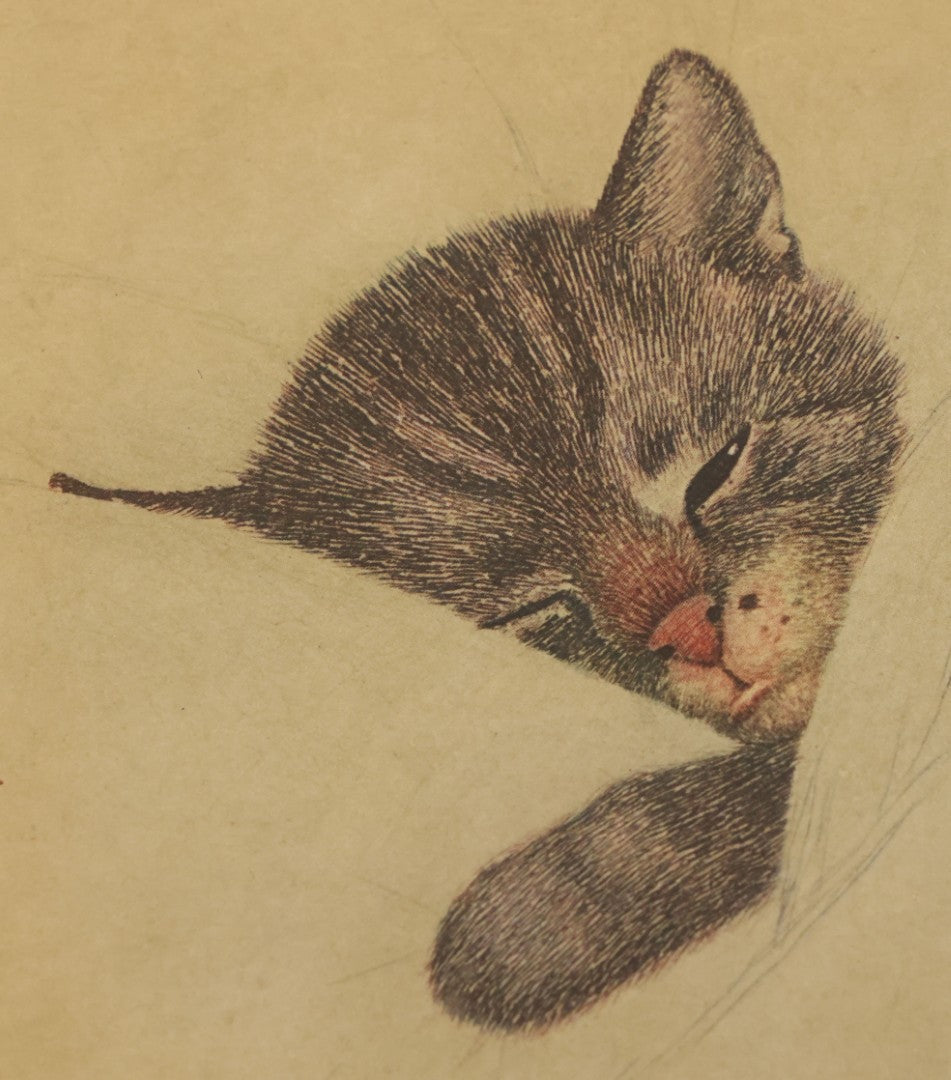 Lot 091 - Pair Of Vintage Chessie The Cat Prints, Mascot Of Chesapeake And Ohio Railway, Unframed