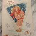 Lot 097 - Vintage 1956 Pin-Up Partial Calendar With Risque Women, Illustrations By Bill Randall, Copyright 1955, The Kemper-Thomas Co., Cincinnati, Ohio, Note Calendar Cut Out, Various Losses