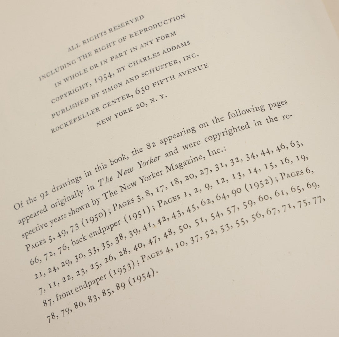 Lot 099 - "Homebodies" Vintage Illustrated Book By Charles Addams, Featuring The Characters Of The Addams Family, Simon And Schuster, Publishers, New York, 1954, Second Printing