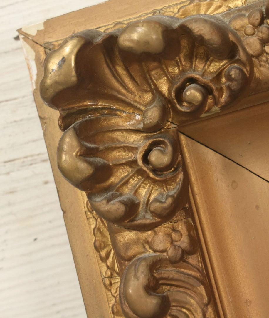 Lot 001 - Fine Antique Hand Painted Porcelain Tile Of Semi-Nude Woman In Ornate Gesso Frame, Marked "Erblüht" ("Blossom") On Verso, After Angelo Asti, Artist Signed Wagner, With Hallmark, 14" x 15-1/2"