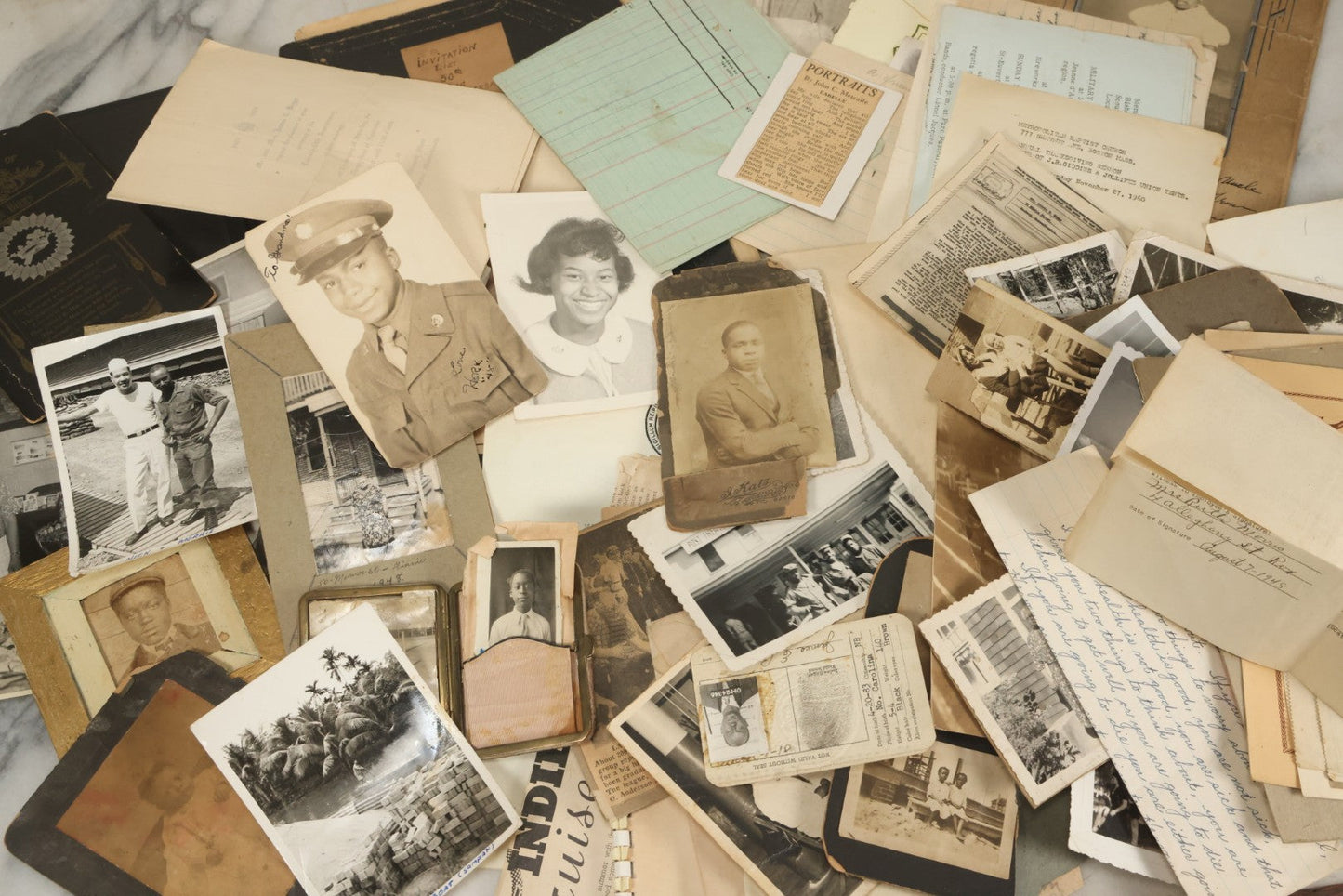 Lot 002 - Important Early 20th Century African American History Archival Collection Of Photographs And Ephemera, Of Family Of Mr. And Mrs. James E. Biggs, Including Anniversary Invitation Lists, Dozens Of Photos, Memorial Card, And More