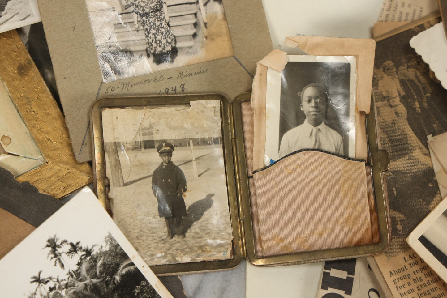 Lot 002 - Important Early 20th Century African American History Archival Collection Of Photographs And Ephemera, Of Family Of Mr. And Mrs. James E. Biggs, Including Anniversary Invitation Lists, Dozens Of Photos, Memorial Card, And More