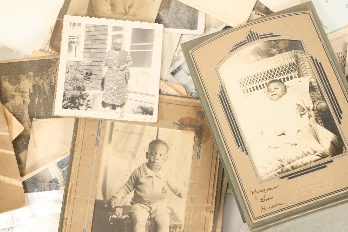 Lot 002 - Important Early 20th Century African American History Archival Collection Of Photographs And Ephemera, Of Family Of Mr. And Mrs. James E. Biggs, Including Anniversary Invitation Lists, Dozens Of Photos, Memorial Card, And More