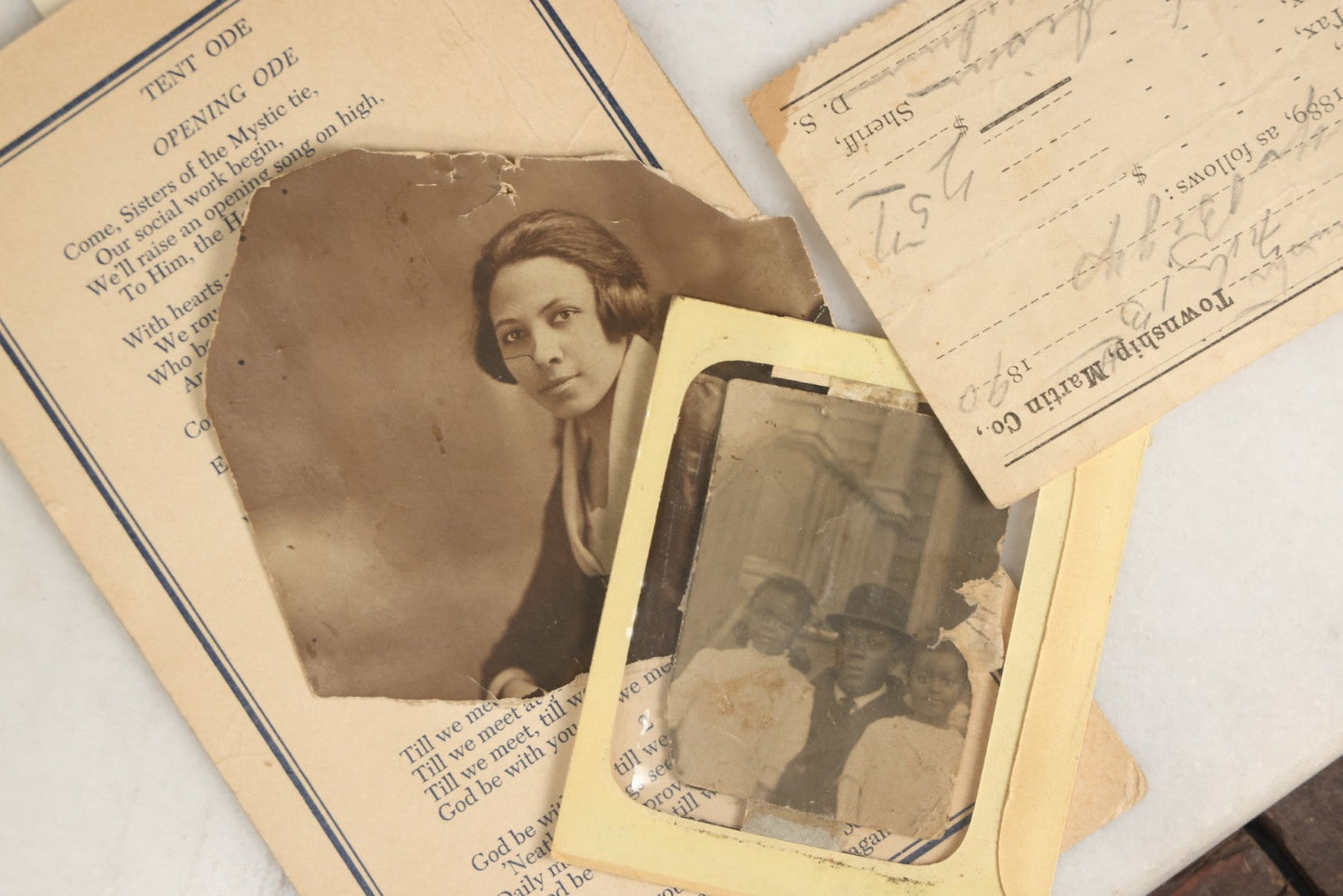 Lot 002 - Important Early 20th Century African American History Archival Collection Of Photographs And Ephemera, Of Family Of Mr. And Mrs. James E. Biggs, Including Anniversary Invitation Lists, Dozens Of Photos, Memorial Card, And More