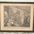 Lot 005 - Antique Satirical Engraving By William Hogarth, Depicting A Madhouse, Many Patients Engaged In Strange Behavior, Published June 1735, In Frame, Paper Label On Verso From Chapman Bros, London, 20-5/8" x 17-3/8"