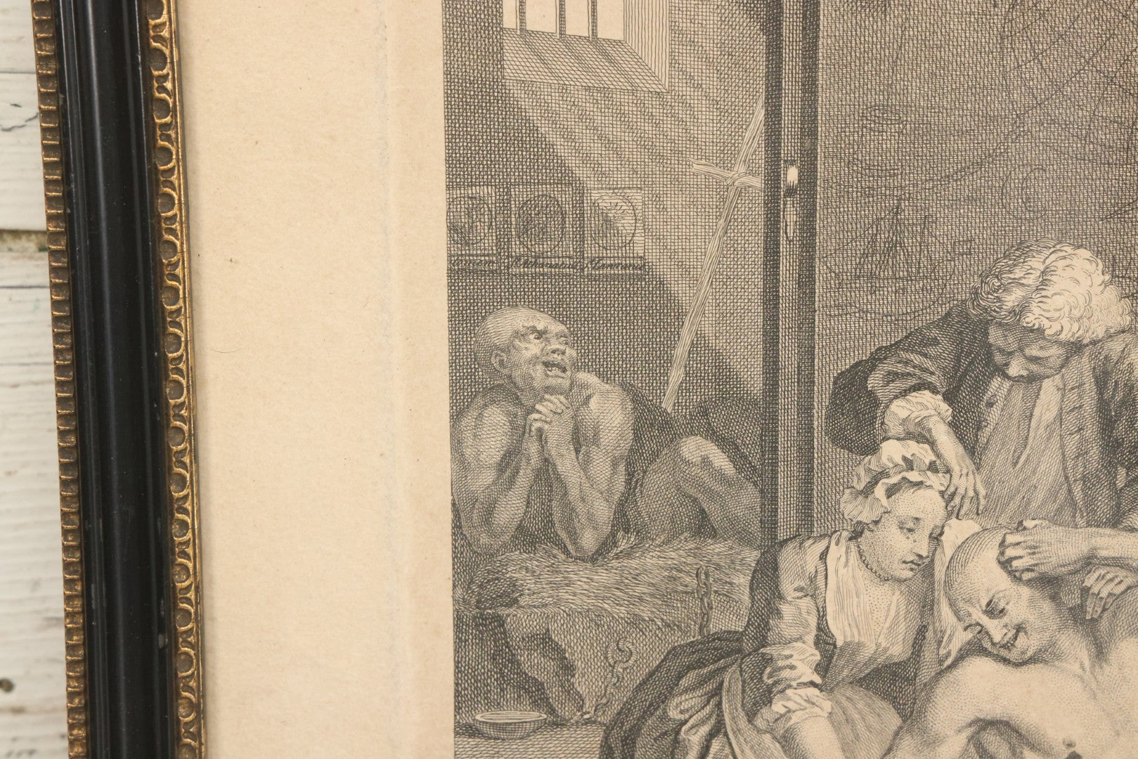 Lot 005 - Antique Satirical Engraving By William Hogarth, Depicting A Madhouse, Many Patients Engaged In Strange Behavior, Published June 1735, In Frame, Paper Label On Verso From Chapman Bros, London, 20-5/8" x 17-3/8"