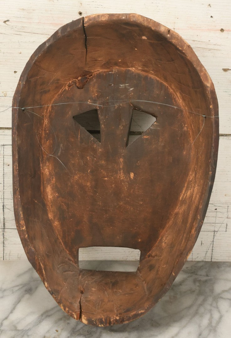 Lot 012 - Vintage Faux-Primitive African Export Mask, Hand Carved Wood, Applied Patina Finish, Fishing Line Hanger