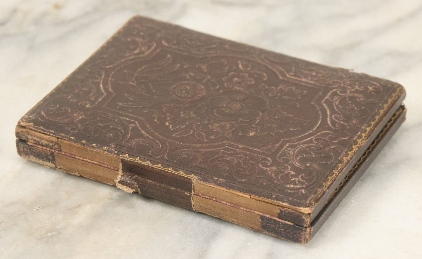 Lot 024 - Antique 1/4 Plate Daguerreotype Of Two Sibling Children, Brother And Sister, In Full Intact Leatherette Union Case