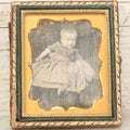 Lot 025 - Antique 1/9th Plate Daguerreotype Photograph Of Baby Held By "Not-So-Hidden" Mother, Note Hand On Baby's Waist, In Half Leatherette Union Case