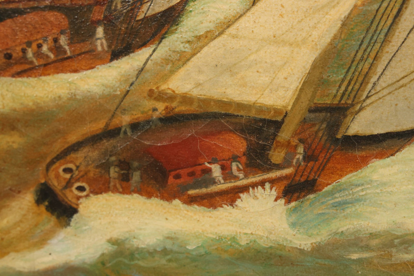 Lot 031 - Vintage Oil On Canvas Painting Of A Sailboat Race, Titled "Racing" Lower Left, Artist Signed C.E. Holmes, Dated 1933, Note Varnish Staining And Minor Losses, In Frame, 18-3/4" x 21-3/4"