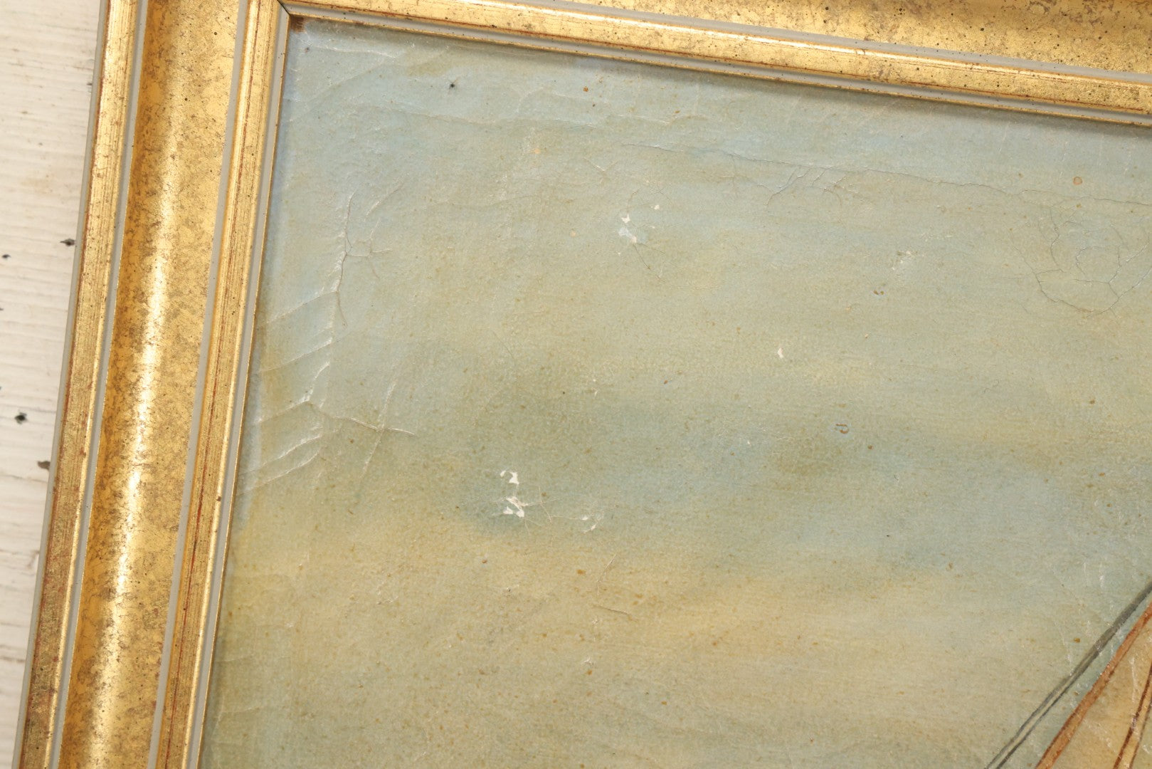 Lot 031 - Vintage Oil On Canvas Painting Of A Sailboat Race, Titled "Racing" Lower Left, Artist Signed C.E. Holmes, Dated 1933, Note Varnish Staining And Minor Losses, In Frame, 18-3/4" x 21-3/4"