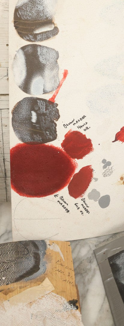 Lot 036 - Grouping Of Five Vintage Wood Paint Test Panels Used By Painter Of Duck Decoys, Circa 1995-2005, As Found 