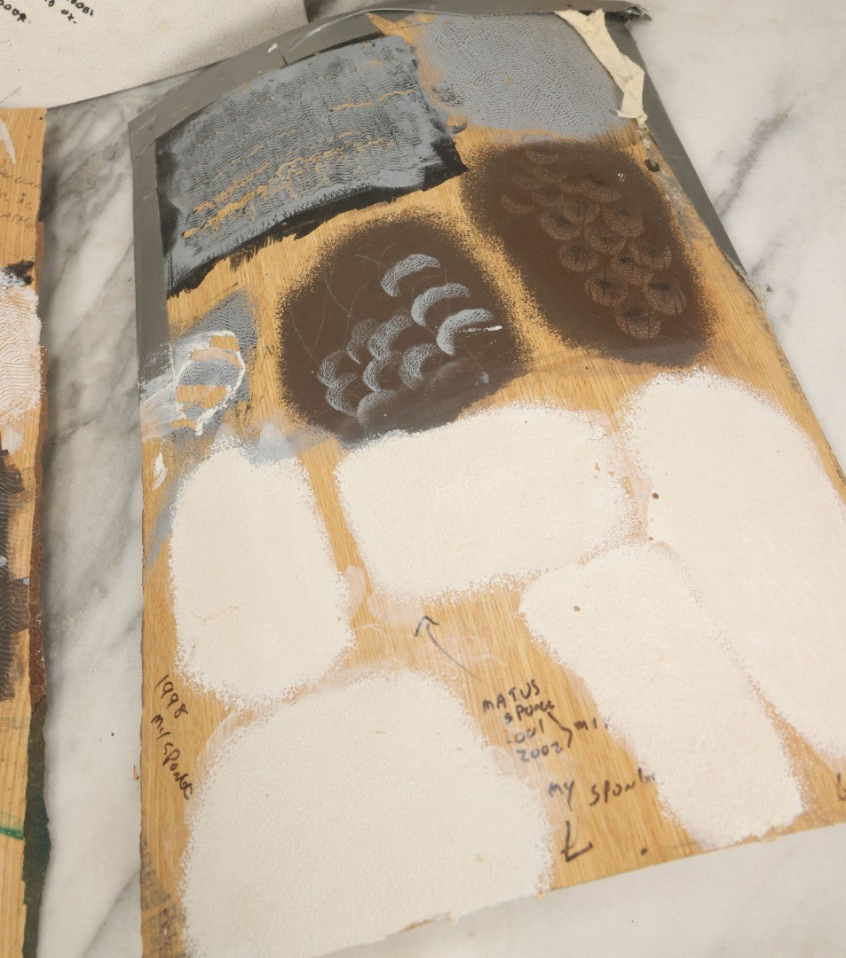 Lot 036 - Grouping Of Five Vintage Wood Paint Test Panels Used By Painter Of Duck Decoys, Circa 1995-2005, As Found 